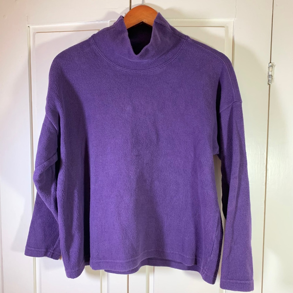 FH Clothing Co Purple Mock Neck Long Sleeve Sweater Women's Size Large Lagenlook